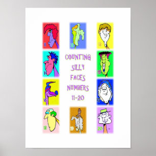 Counting Silly Faces Book #2: Numbers 11-20 Poster