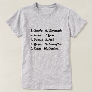 Counting to Ten in Tehuelche T-Shirt