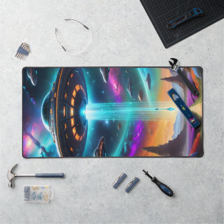 Countless UFO unidentified flying plates over UFOs Desk Mat