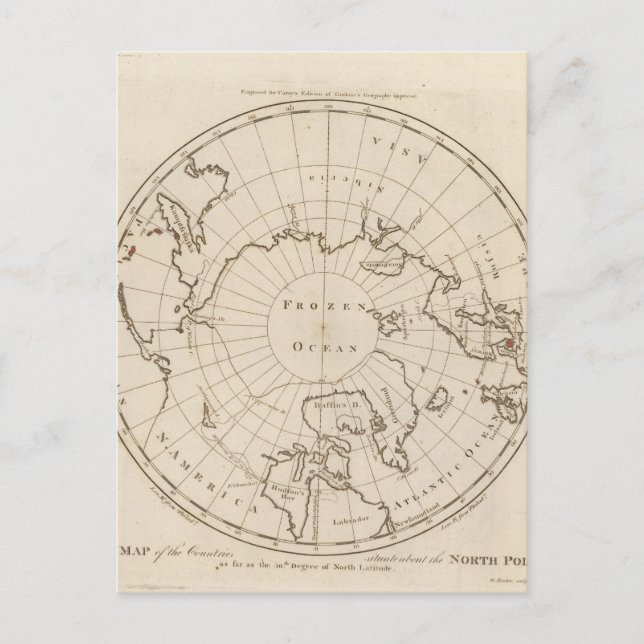 Countries situate about the North Pole Postcard (Front)