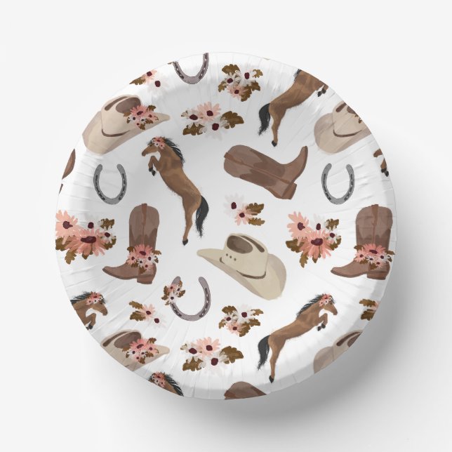 Country and Floral Paper Plate (Front)