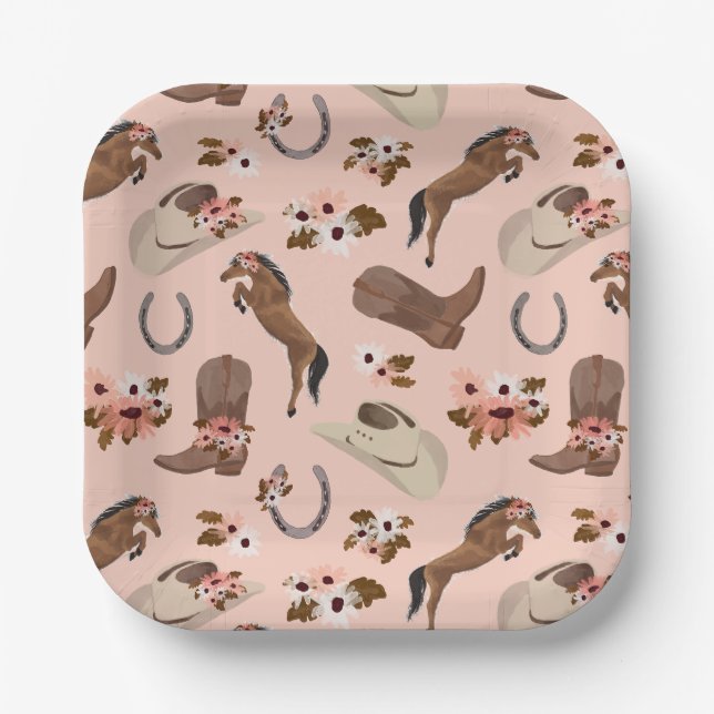 Country and Floral Paper Plates (Front)