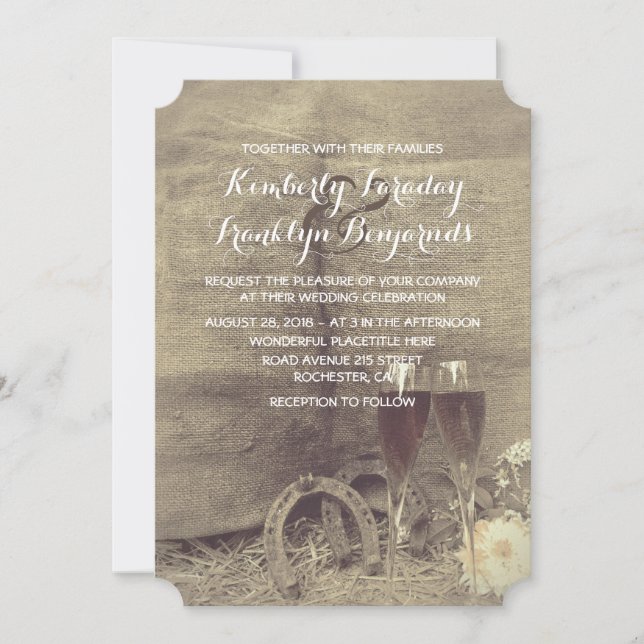 Country and Rustic Wedding Invitation (Front)