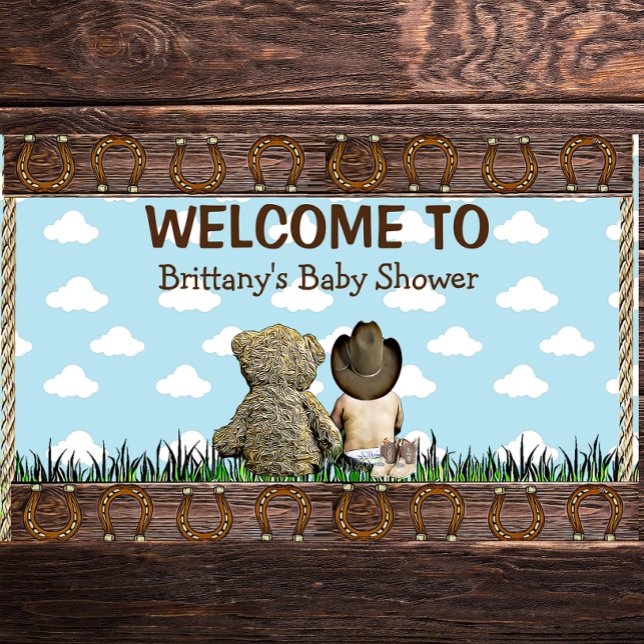 Country and Western Lil Cowboy & Teddy Bear Banner (Creator Uploaded)
