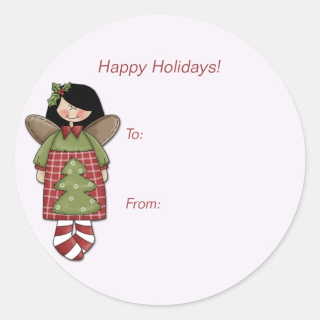 Country Angel Holiday Gift Tag (Front)