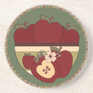 Country Apples Red & Green Chequered Coaster