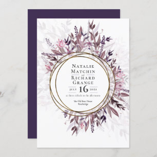 Country art floral wedding invite, invitation
