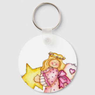 Country Art Star Girl - Love Key Ring