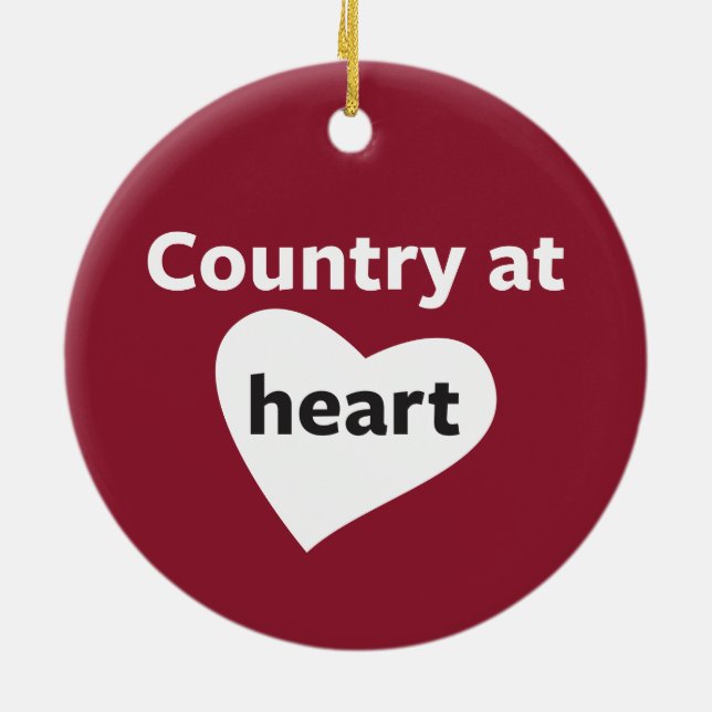 Country at Heart Ceramic Tree Decoration (Back)