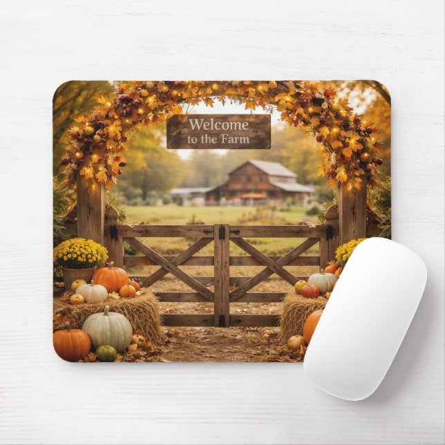 Country Autumn Farm Mouse Pad (With Mouse)