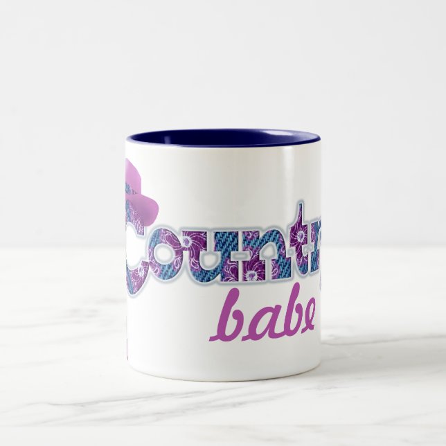 Country babe denim blue pink mug (Center)