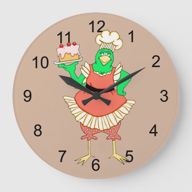 Country Baking Chicken Round Wall Clock (Front)