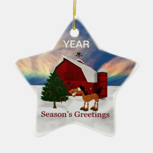 Country Barn Ceramic Tree Decoration