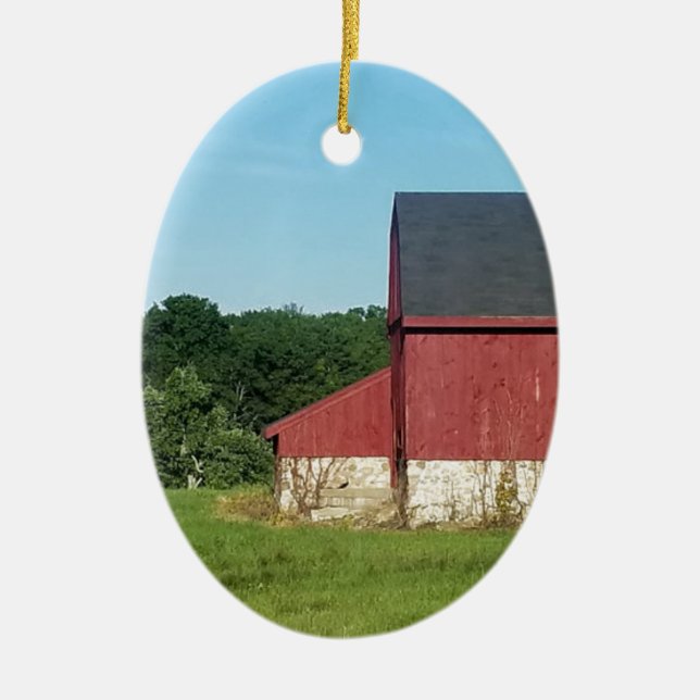 Country Barn Ceramic Tree Decoration (Front)