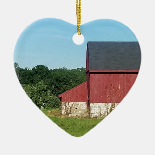 Country Barn Ceramic Tree Decoration (Front)