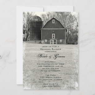 Country Barn Farm Wedding Shower Invitation