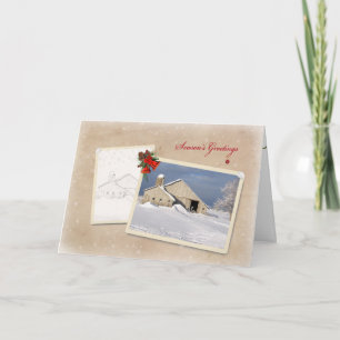 Country Barn Season's Greetings Holiday Card