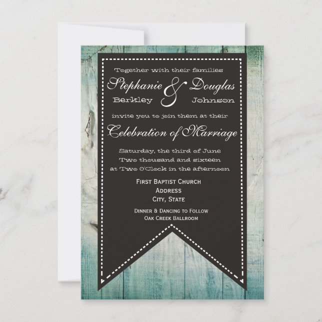 Country Barn Wood Rustic Wedding Invitations (Front)