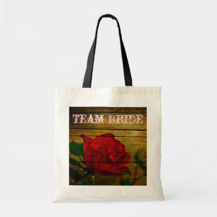 country barn wood summer red rose wedding tote bag