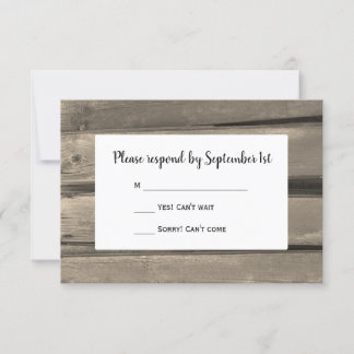 Country Barn Wood Wedding RSVP Response Card