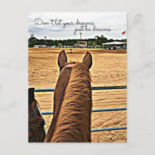 Country Barrel Racer Cowgirl Motivational Postcard