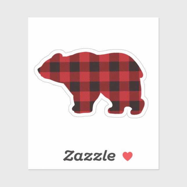 Country bear - red and black plaid (Sheet)