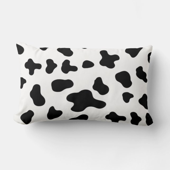 Country Black and White Cow Pattern  Lumbar Cushion (Front)