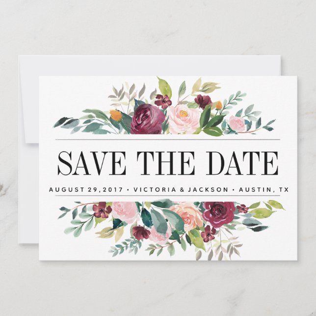 Country Bloom | Floral WEDDING Photo save the date (Front)