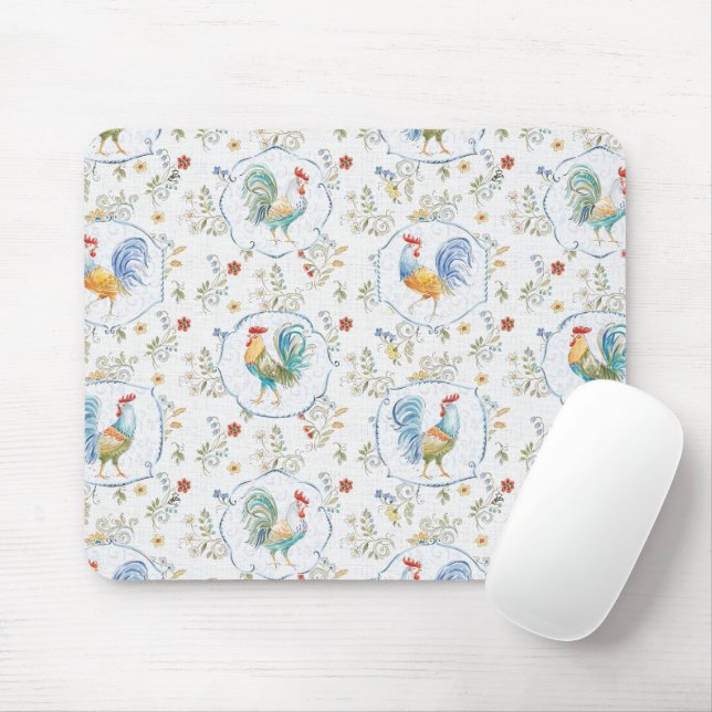 Country Blooms Pattern Mouse Pad (With Mouse)