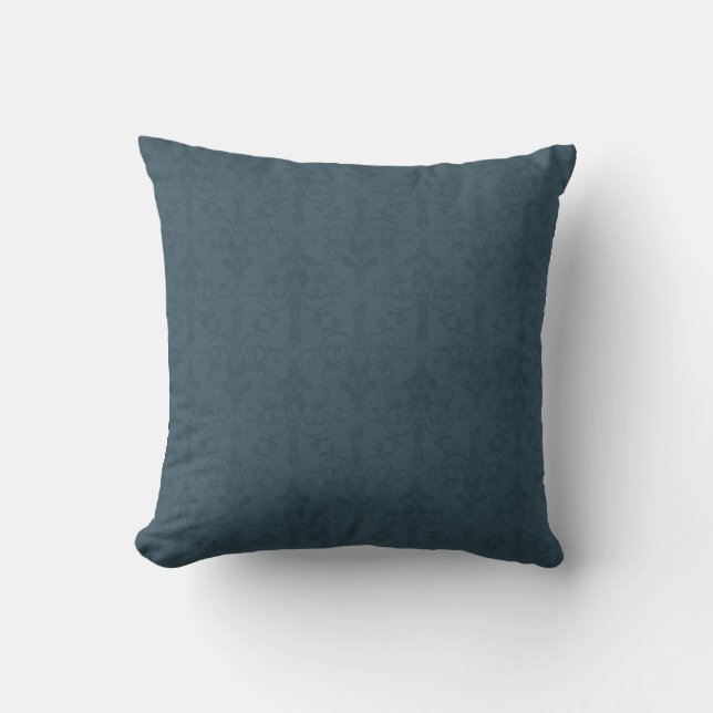 Country Blue on Blue Damask American MOJO Pillow (Front)