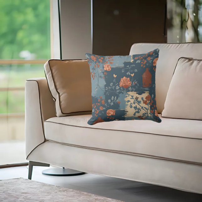 Country Blue Rust Rustic Farmhouse  Cushion (Creator Uploaded)