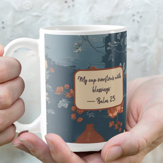 Country Blue Rust Rustic Farmhouse Customisable Coffee Mug (Creator Uploaded)