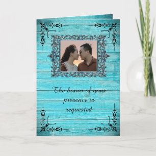 Country Blue Wedding Invitation 