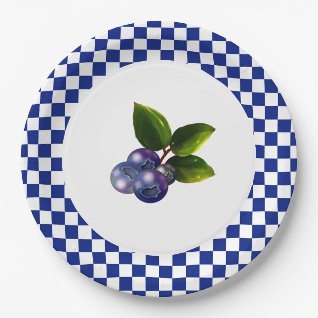 Country Blueberries  Paper Plate (Front)