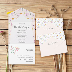 Country Blush Fairy Garden  All In One Invitation