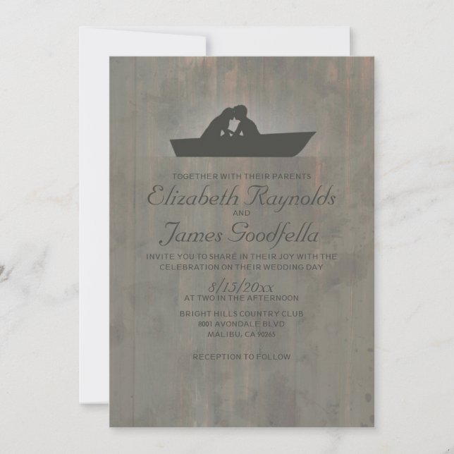 Country Boat Wedding Invitations (Front)