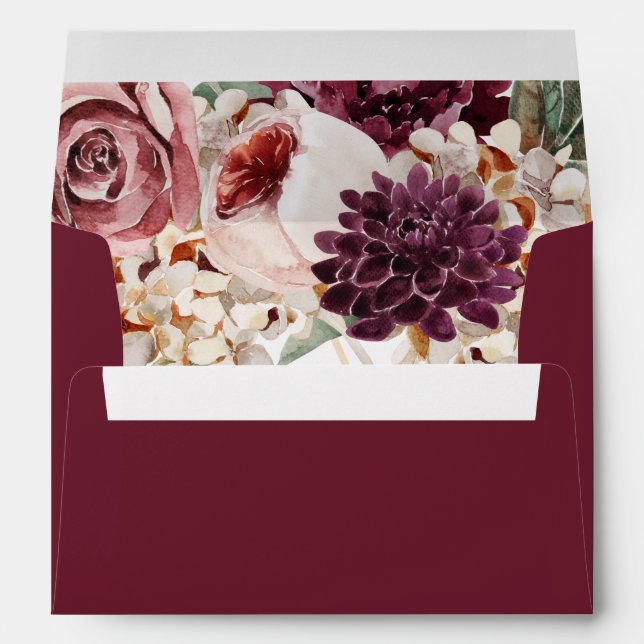 Country Boho Rustic Rose Floral Envelopes (Back (Bottom))