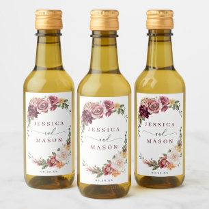 Country Boho Rustic Wedding Favours Mini Wine Label
