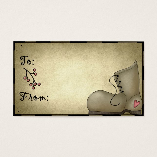 Country Boot - Holiday Gift Tags (Front)