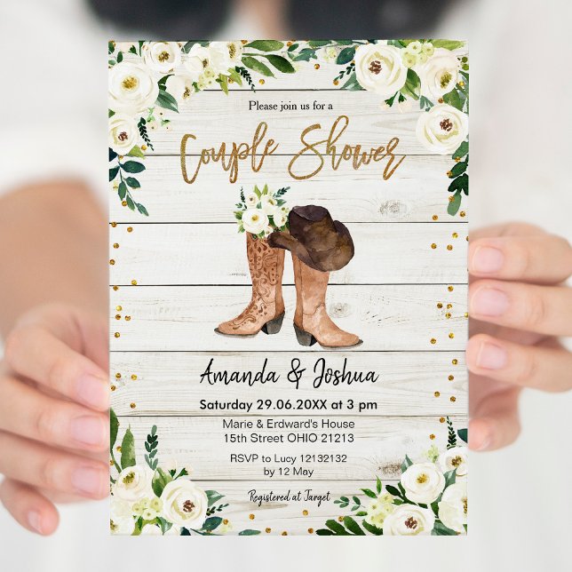 Country Boots Couple Shower Invitation (Creator Uploaded)
