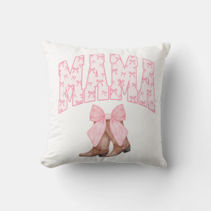 Country Boots with a Pink Bow, Mama  Cushion