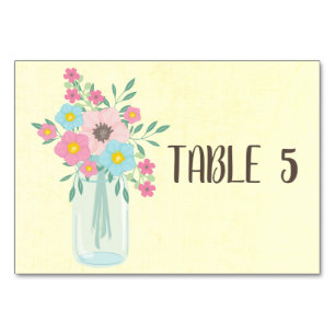 Country Bouquet Customisable Table Number