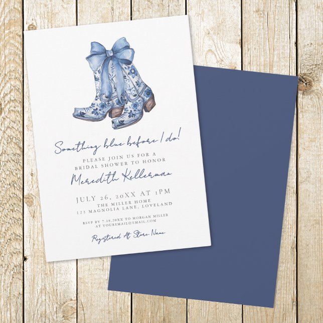 Country Bow Cowboy Bridal Shower Invitation (Country Bow Cowboy Bridal Shower Invitation)