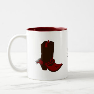 Country Brown Hat & Boots Two-Tone Coffee Mug