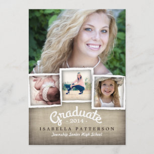 Country Burlap Graduation 2014 Invitation