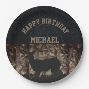 Country Camo Hunting Custom Birthday Plates