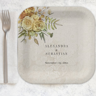 Country Charm and Boho Flowers Paper Plate