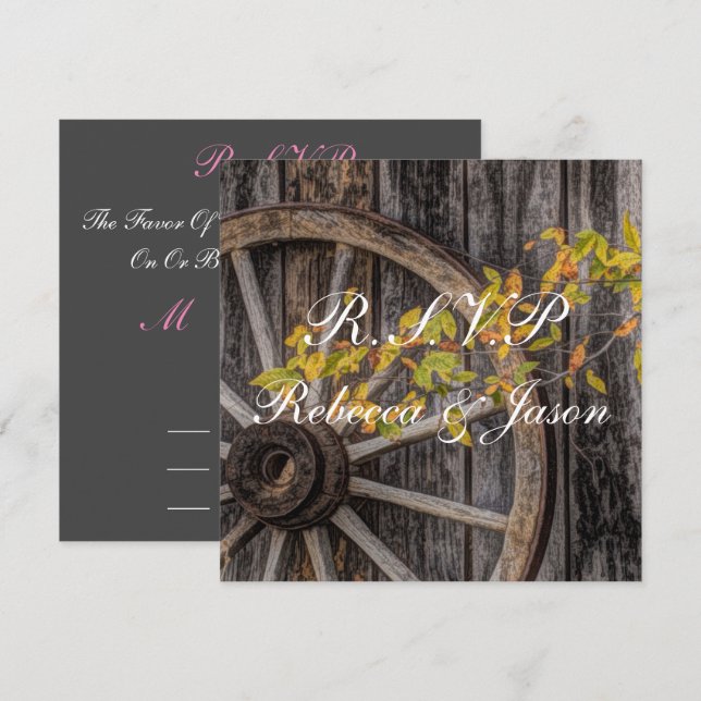 Country Charm - Rustic Western Wagon Wheel Invitation (Front/Back)