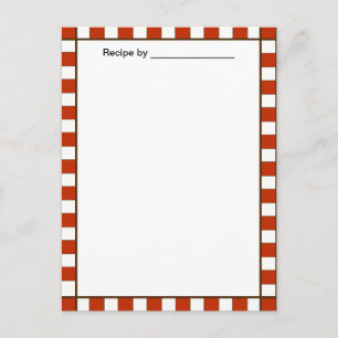 Country Chequered Recipe Blank #2 Card