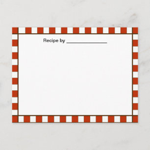 Country Chequered Recipe Blank #2 Card